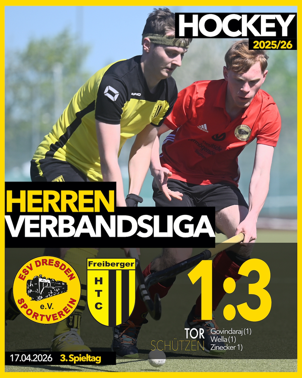 Hockey: Herrenteam startet mit Auswärtssieg unter Flutlicht